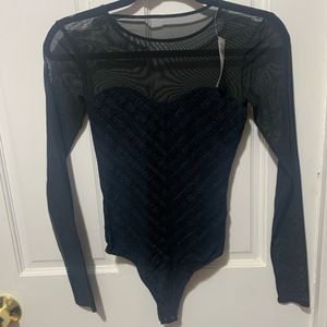Black and navy blue bodysuit, new with tags